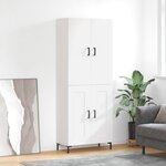 vidaXL Buffet haut Blanc 69 5x34x180 cm Bois d'ingénierie