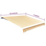 vidaXL Toile d'auvent Orange et blanc 450x300 cm