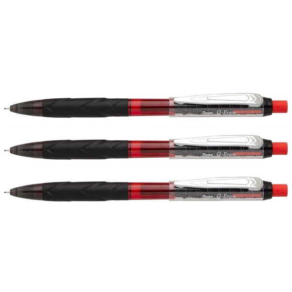 Porte-mines Q-Erase  0 5 mm  noir/rouge x 3 PENTEL