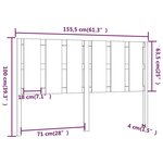 vidaXL Tête de lit Marron miel 155 5x4x100 cm Bois massif de pin
