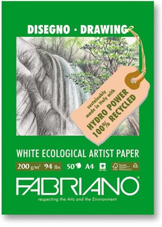 Papier fabriano blanc ecological artist paper a4 200g 50 f.