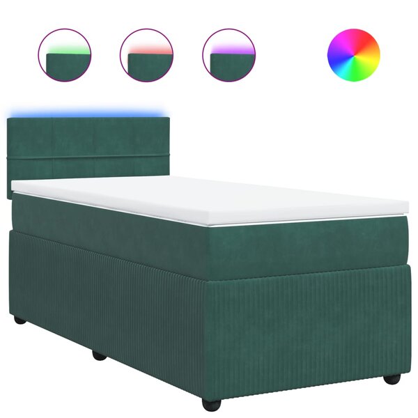 vidaXL Sommier à lattes de lit et matelas Vert foncé 80x200 cm Velours