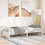 vidaXL Lit de jour sans matelas blanc 90x190 cm bois de pin massif