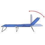 vidaXL Chaise longue pliable acier enduit de poudre bleu