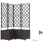 vidaXL Jardinières de jardin 1 pc Marron 80 x 80 x 142 cm Plastique
