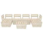 vidaXL Salon de jardin palette 7 Pièces Bois d'épicéa imprégné