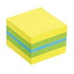 Mini bloc cube 400 feuilles 5 1 x 5 1 cm citron + bleu et vert post-it