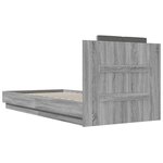 vidaXL Cadre de lit avec LED sans matelas sonoma gris 100x200 cm
