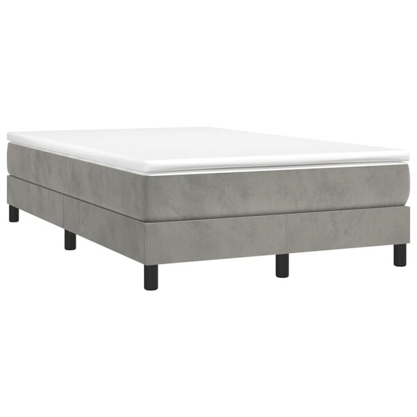 vidaXL Sommier à lattes de lit et matelas gris clair 120x190cm velours