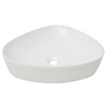 vidaXL Évier triangulaire Céramique Blanc 50 5 x 41 x 12 cm