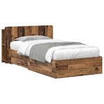 vidaXL Cadre de lit avec rangement Bois ancien 100 x 200 cm