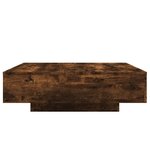 vidaXL Table basse avec lumières LED chêne fumé 100x100x31 cm