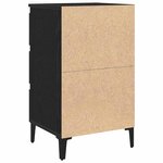 Table de chevet vidaXL avec pieds en métal Noir Chêne 40x35x69 cm