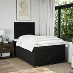 vidaXL Sommier à lattes de lit avec matelas Noir 120x200 cm Tissu