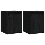 vidaXL Armoires murales 2 Pièces Noir 30x30x40 cm Bois de pin massif