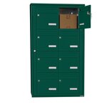 Bloc collectif Leabox  2x4  grade 3  simple face  Extérieur  fixation murale  Vert mousse RAL 6005 finition brillante