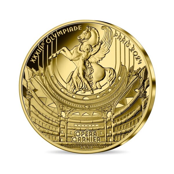 Jeux olympiques de paris 2024 - monnaie de 50€ or - héritage opéra garnier