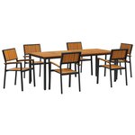 vidaXL Ensemble de salle à manger de jardin 7 pièces en bois d'acacia massif et métal