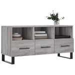 vidaXL Meuble TV sonoma gris 102x36x50 cm bois d'ingénierie
