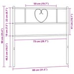 vidaXL Tête de lit de remplacement métal noir 75 cm
