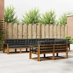 vidaXL Ensemble de canapés d'extérieur 8 Pièces Naturel et Anthracite