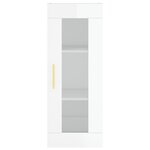 vidaXL Buffet haut Blanc brillant 34 5x34x180 cm Bois d'ingénierie