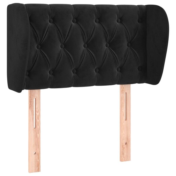 vidaXL Tête de lit avec oreilles Noir 83x23x78/88 cm Velours