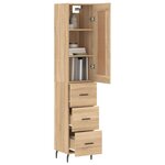 vidaXL Buffet haut Chêne sonoma 34 5x34x180 cm Bois d'ingénierie