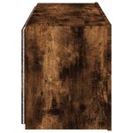 vidaXL Meuble TV mural avec lumières LED chêne fumé 100x35x41 cm