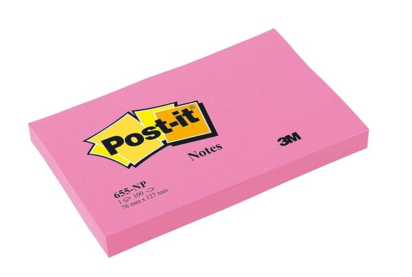 Bloc-notes rose néon 76 x 127 mm POST-IT