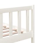 vidaXL Cadre de lit Blanc 180x200 cm Super King Bois massif