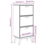 vidaXL Armoire à chaussures OLDEN gris et marron bois massif de pin
