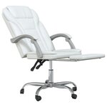 vidaXL Fauteuil inclinable de bureau Blanc Similicuir