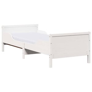 vidaXL Cadre de lit avec matelas Blanc 80 x 200 cm Pin massif