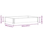 vidaXL Jardinière gris 120x80 cm bois massif de pin
