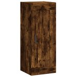 vidaXL Buffet haut Chêne fumé 34 5x34x180 cm Bois d'ingénierie