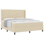 vidaXL Lit à ressorts avec matelas Crème 180 x 200 cm tissu
