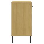 vidaXL Armoire console avec pieds en métal Marron Bois pin massif OSLO