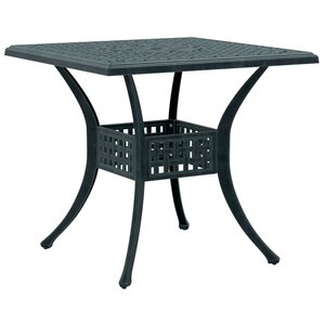 vidaXL Table de jardin vert 80x80x75 cm aluminium coulé
