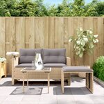 vidaXL Salon de jardin avec coussins 3 Pièces beige résine tressée