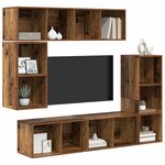 vidaXL Ensemble meuble TV 4 Pièces Bois ancien Bois d'ingénierie