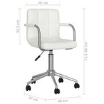 vidaXL Chaise pivotante de salle à manger Blanc Similicuir