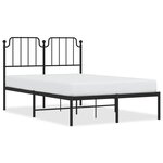 vidaXL Cadre de lit métal sans matelas avec tête de lit noir 120x190cm