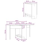 vidaXL Table à dîner 138 x 70 x 73 5 cm Bois d'ingénierie Sonoma gris