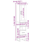 vidaXL Buffet haut Blanc 34 5x34x180 cm Bois d'ingénierie