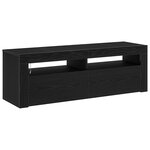 Meuble TV vidaXL avec LED Chêne Noir 120x35x40 cm Bois d'ingénierie