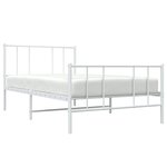 vidaXL Cadre de lit métal sans matelas avec pied de lit blanc 90x190cm