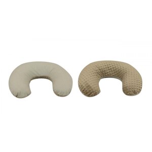 Coussin C d allaitement Minky et Coton beige à carreaux cappuccino
