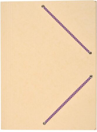 Chemise Carte Lustée 24 x 32 cm à rabats avec élastique Ivoire COUTAL