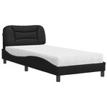 vidaXL Lit avec matelas noir 90x200 cm similicuir
